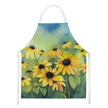 Load image into Gallery viewer, Maryland Black-Eyed Susans in Watercolor Apron – Artist-Designed Kitchen, BBQ &amp; Craft Apron