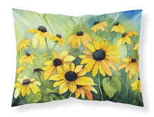 Load image into Gallery viewer, Maryland Black-Eyed Susans in Watercolor Fabric Standard Pillowcase – Artistic Decorative Front, White Back