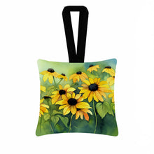 Load image into Gallery viewer, Maryland Black-Eyed Susans in Watercolor Hanging Square Fabric Ornament 3.5 × 3.5