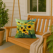 Load image into Gallery viewer, Maryland Black-Eyed Susans in Watercolor Throw Pillow