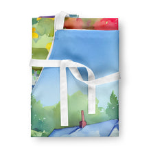 Load image into Gallery viewer, Massachusetts Mayflowers in Watercolor Apron – Artist-Designed Kitchen, BBQ &amp; Craft Apron