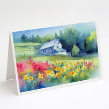 Load image into Gallery viewer, Massachusetts Mayflowers in Watercolor Greeting Cards -  Blank Note Cards – 8-Pack of Artist-Designed Cards with Envelopes