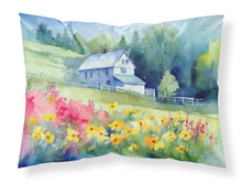Load image into Gallery viewer, Massachusetts Mayflowers in Watercolor Fabric Standard Pillowcase – Artistic Decorative Front, White Back