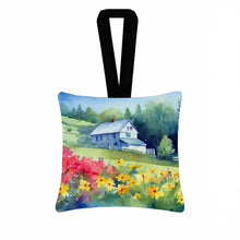 Load image into Gallery viewer, Massachusetts Mayflowers in Watercolor Hanging Square Fabric Ornament 3.5 × 3.5