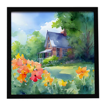Load image into Gallery viewer, Massachusetts Mayflowers in Watercolor Framed Metal Print