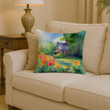 Load image into Gallery viewer, Massachusetts Mayflowers in Watercolor Throw Pillow