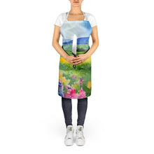 Load image into Gallery viewer, Massachusetts Mayflowers in Watercolor Apron – Artist-Designed Kitchen, BBQ &amp; Craft Apron
