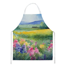 Load image into Gallery viewer, Massachusetts Mayflowers in Watercolor Apron – Artist-Designed Kitchen, BBQ &amp; Craft Apron