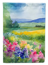 Load image into Gallery viewer, Massachusetts Mayflowers in Watercolor House Flag