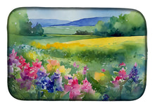 Load image into Gallery viewer, Massachusetts Mayflowers in Watercolor Dish Drying Mat