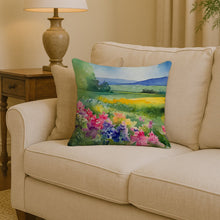Load image into Gallery viewer, Massachusetts Mayflowers in Watercolor Throw Pillow