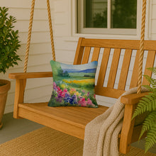 Load image into Gallery viewer, Massachusetts Mayflowers in Watercolor Throw Pillow