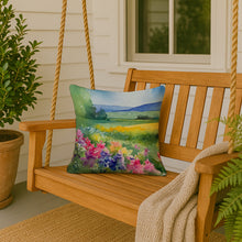 Load image into Gallery viewer, Massachusetts Mayflowers in Watercolor Throw Pillow