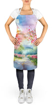Load image into Gallery viewer, Michigan Apple Blossoms in Watercolor Apron – Artist-Designed Kitchen, BBQ &amp; Craft Apron