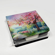 Load image into Gallery viewer, Michigan Apple Blossoms in Watercolor PU Leather Note Paper Holder