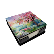 Load image into Gallery viewer, Michigan Apple Blossoms in Watercolor PU Leather Note Paper Holder
