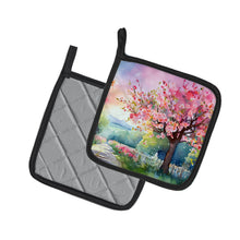 Load image into Gallery viewer, Michigan Apple Blossoms in Watercolor Pair of Pot Holders