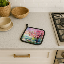 Load image into Gallery viewer, Michigan Apple Blossoms in Watercolor Pair of Pot Holders