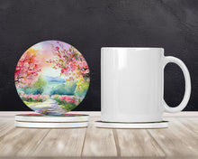 Load image into Gallery viewer, Michigan Apple Blossoms in Watercolor Large Sandstone Coasters Pack of 4