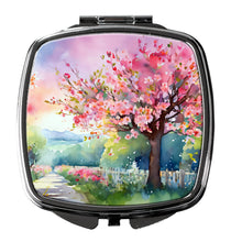 Load image into Gallery viewer, Michigan Apple Blossoms in Watercolor Compact Mirror