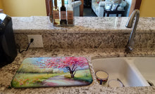 Load image into Gallery viewer, Michigan Apple Blossoms in Watercolor Dish Drying Mat