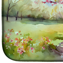 Load image into Gallery viewer, Michigan Apple Blossoms in Watercolor Dish Drying Mat