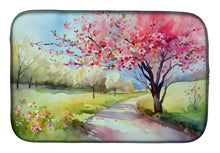 Load image into Gallery viewer, Michigan Apple Blossoms in Watercolor Dish Drying Mat