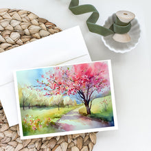 Load image into Gallery viewer, Michigan Apple Blossoms in Watercolor Greeting Cards -  Blank Note Cards – 8-Pack of Artist-Designed Cards with Envelopes