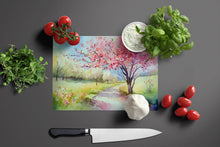 Load image into Gallery viewer, Michigan Apple Blossoms in Watercolor Glass Cutting Boards – Durable, Decorative Kitchen Art Large