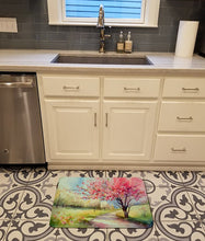 Load image into Gallery viewer, Michigan Apple Blossoms in Watercolor Memory Foam Kitchen Mat