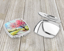Load image into Gallery viewer, Michigan Apple Blossoms in Watercolor Compact Mirror