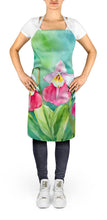 Load image into Gallery viewer, Minnesota Pink and White Lady�s Slippers in Watercolor Apron – Artist-Designed Kitchen, BBQ &amp; Craft Apron