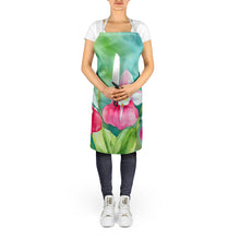 Load image into Gallery viewer, Minnesota Pink and White Lady�s Slippers in Watercolor Apron – Artist-Designed Kitchen, BBQ &amp; Craft Apron
