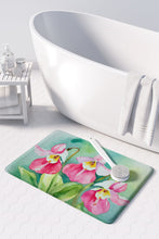 Load image into Gallery viewer, Minnesota Pink and White Lady�s Slippers in Watercolor Memory Foam Kitchen Mat