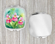 Load image into Gallery viewer, Minnesota Pink and White Lady�s Slippers in Watercolor Compact Mirror