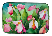 Load image into Gallery viewer, Minnesota Pink and White Lady s Slippers in Watercolor Dish Drying Mat