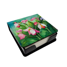 Load image into Gallery viewer, Minnesota Pink and White Lady’s Slippers in Watercolor PU Leather Note Paper Holder