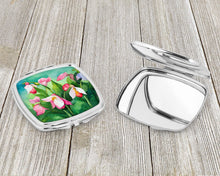 Load image into Gallery viewer, Minnesota Pink and White Lady�s Slippers in Watercolor Compact Mirror