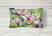 Load image into Gallery viewer, Mississippi Magnolia in Watercolor Fabric Decorative Pillow