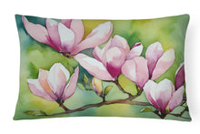 Load image into Gallery viewer, Mississippi Magnolia in Watercolor Fabric Decorative Pillow