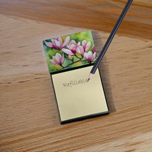 Load image into Gallery viewer, Mississippi Magnolia in Watercolor Sticky Note Holder- Refiilable Desk Accessory Note Pad