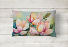 Load image into Gallery viewer, Mississippi Magnolia in Watercolor Fabric Decorative Pillow
