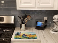 Load image into Gallery viewer, Montana Bitterroot in Watercolor Glass Cutting Boards – Durable, Decorative Kitchen Art Large