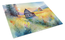 Load image into Gallery viewer, Montana Bitterroot in Watercolor Glass Cutting Boards – Durable, Decorative Kitchen Art Large