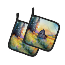 Load image into Gallery viewer, Montana Bitterroot in Watercolor Pair of Pot Holders