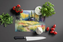 Load image into Gallery viewer, Montana Bitterroot in Watercolor Glass Cutting Boards – Durable, Decorative Kitchen Art Large