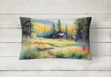 Load image into Gallery viewer, Montana Bitterroot in Watercolor Fabric Decorative Pillow