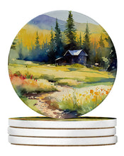 Load image into Gallery viewer, Montana Bitterroot in Watercolor Large Sandstone Coasters Pack of 4