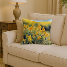 Load image into Gallery viewer, Nebraska Goldenrod in Watercolor Throw Pillow