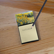 Load image into Gallery viewer, Nebraska Goldenrod in Watercolor Sticky Note Holder- Refiilable Desk Accessory Note Pad